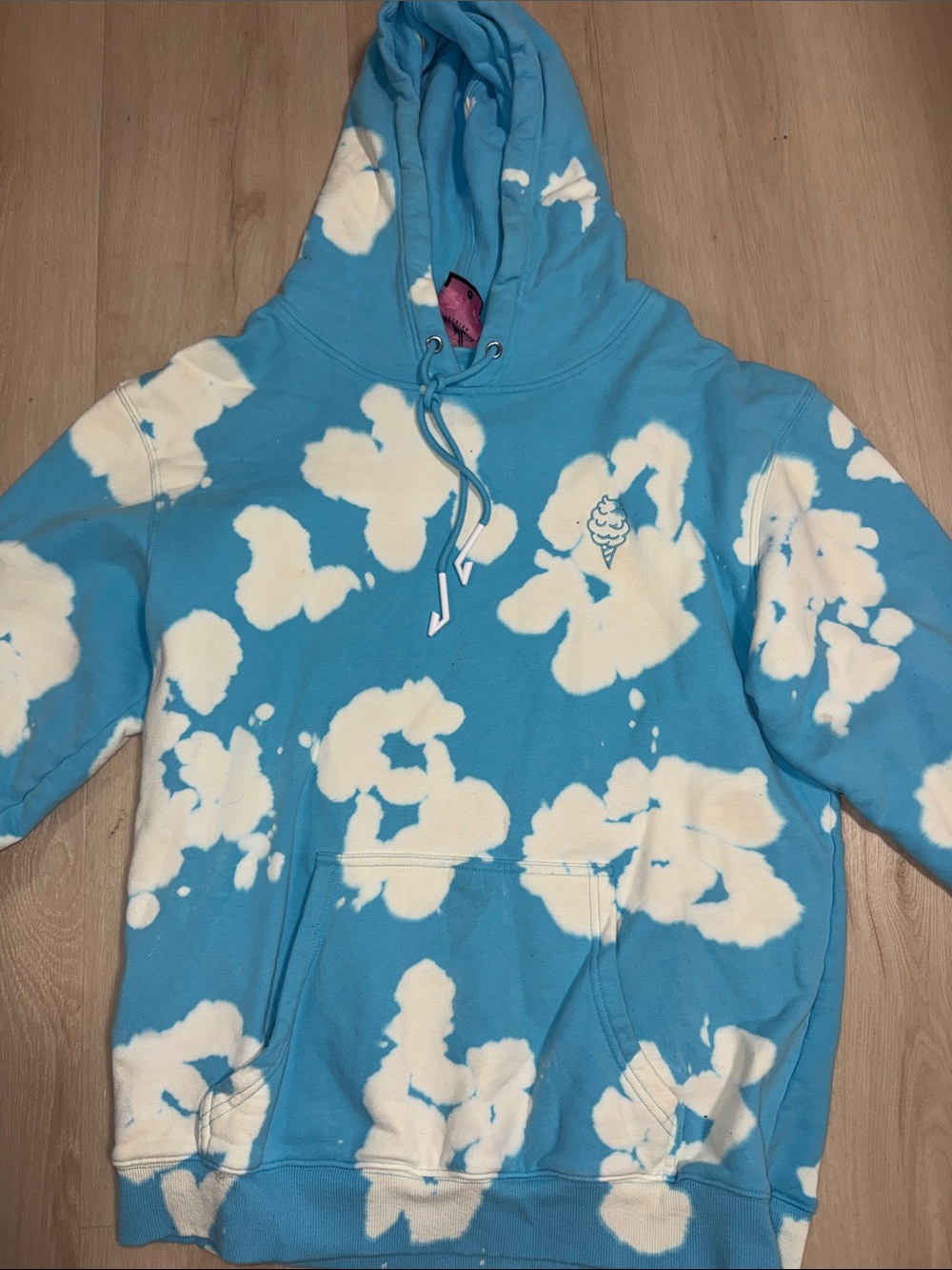 Jeffree Star Blue and White Tie-Dye Hoodie